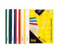 Idena 11350 - Classeur rapide DIN A4, en PP, épaisseur 250 µ, lot de 5 Premium (rouge, bleu, jaune, vert, blanc)