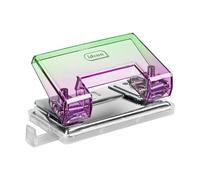 Idena 11361 - Perforatrice avec butée, jusqu'à 10 feuilles, violet-vert, dimensions env. 11,3 x 6 x 5,2 cm, adaptée pour l'école et le bureau