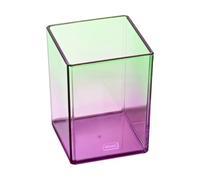 Idena 11363 - Porte-crayons en plastique, pot à crayons violet-vert, dimensions env. 7,5 x 7,5 x 10,1 cm, adapté pour l'école et le bureau