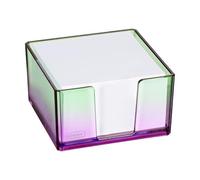 Idena 11364 - Boîte à fiches avec 500 feuilles 80 g/m², boîte à fiches en plastique violet-vert, dimensions env. 10,3 x 10,3 x 5,7 cm, convient pour l'école et le bureau