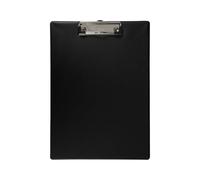 Idena 11373 - Planchette à pince pour DIN A4, format vertical, Clipboard revêtu de PVC noir, vérifié FSC-Rec