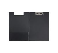 Idena 11375 - Porte-bloc pour DIN A4, format vertical, Clipboard recouvert de PVC noir, avec couvercle