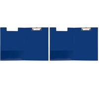 Idena 11376 - Chemise à pince pour DIN A4, format vertical, Clipboard recouvert de PVC bleu, avec couvercle (Lot de 2)