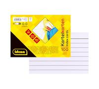 Idena 11388 Lot de 100 cartes, au format A5, lignées, en papier FSC Mix 180 g/m², blanches, pour l'école et le bureau