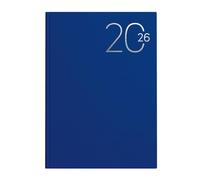 Idena 12039 Agenda de poche, format A5, 2026, 1 semaine sur 2 pages, avec couverture rigide rembourrée en bleu et ruban marque-page