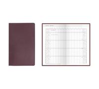 Idena 12048 Agenda de poche 2026 au format 8,7 x 15,3 cm, 1 mois sur 2 pages, agenda avec couverture flexible en bordeaux et carnet d'adresses
