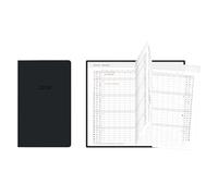 Idena 12050 Agenda de poche 2026 Leporello au format 8,7 x 15,3 cm, 1 mois sur 2 pages, agenda avec couverture flexible en noir et carnet d'adresses
