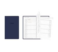 Idena 12051 Agenda de poche 2026 Leporello au format 8,7 x 15,3 cm, 1 mois sur 2 pages, agenda avec couverture souple en bleu et carnet d'adresses