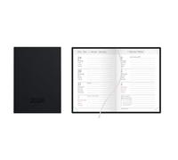 Idena 12053 Agenda de poche, format A7, 2026, 1 semaine sur 2 pages, avec couverture Balaton en noir, ruban marque-page et perforation d'angle