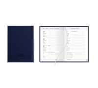 Idena 12054 Agenda de poche, format A7, 2026, 1 semaine sur 2 pages, avec couverture Balaton en bleu, ruban marque-page et perforation d'angle