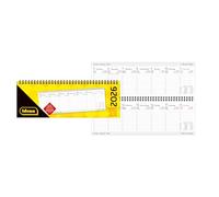 Idena 12058 - Calendrier de bureau 2026 paysage au format 29,8 x 10,5 cm, 1 semaine sur 1 page, calendrier de bureau avec aperçu de l'année et reliure à spirale