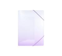 Idena 12111 - Porte-documents A4 en blanc et violet - Porte-documents en plastique robuste avec rabat intérieur et fermeture élastique