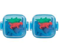 Idena 20111 - Gomme dans boîte, 4 dinosaures (Lot de 2)