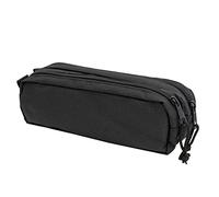Idena 20122 - Trousse avec 2 Compartiments zippés, Trousse à Crayons d'env. 9 x 23 x 7,5 cm en Noir