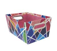 Idena 20139 - Boîte de rangement en carton rigide, panier de rangement avec poignées métalliques, env. 27,9 x 18 x 12,7 cm