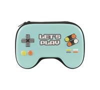 Idena 20183 - Porte-plume avec fermeture éclair, Design Gaming en forme de manette, Porte-plume avec poche en filet et passants pour crayons, env. 22 x 14,5 cm