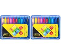 Idena 20218 - Crayons de Cire dans Un étui Coulissant avec Fonction d'impression, 10 Couleurs Vives, Crayons de Cire résistants à l'eau dans Une boîte en Plastique, pour Enfants à partir de 3 Ans