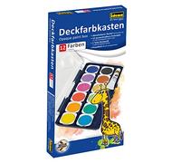 Idena 22061 - Boîte de peinture opaque avec 12 couleurs et 1 tube de blanc opaque, idéal pour la maternelle, l'école et la maison