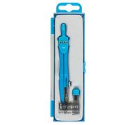 Idena 22070 - Compas d'écolier avec mines de rechange, bleu clair, 1 pièce