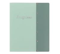 Idena 22090 - Pochette pour bulletins scolaires avec 12 pochettes transparentes, pochette pour documents A4, album à rabats bleu pétrole pastel, pochette pour bulletins scolaires, documents et bien