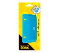 Idena 22100 - Perforateur de poche, perforation jusqu'à 4 feuilles, bleu transparent, 1 pièce
