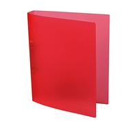 Idena 224336 - Classeur à anneaux DIN A4, en PP, 2 anneaux, largeur dos 35 mm, rouge translucide, 1 pièce