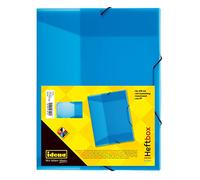 Idena 225167 - Boîte à classeurs pour DIN A4 avec élastique, en PP, hauteur de remplissage 3,5 cm, bleu translucide, 1 pièce