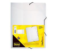 Idena 225403 - Boîte de classement pour DIN A4 avec élastique, en PP, hauteur de remplissage 3,5 cm, transparent, 1 pièce, blanc