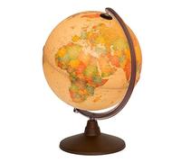 Idena 22904 - Globe lumineux, style antique, avec éclairage LED et interrupteur marche/arrêt, diamètre env. 30 cm, cartes physiques et politiques