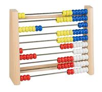 Idena 22924 Cadre de comptage en Bois avec 100 Perles enfilées en 4 Couleurs, 21 x 18 x 4 cm