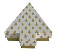 Idena 30150 - Boîte cadeau Sapin, dimensions env. 12 x 13 x 4,3 cm, Sapin de Noël, Noël, Père Noël, Cadeau, Emballage cadeau, Boîte cadeau, Cadeaux