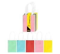 Idena 30236 - Sacs en papier, 10 pièces, 5 couleurs assorties, sacs de bricolage, pour décorer et offrir, sacs cadeaux