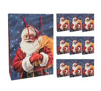 Idena 30366-10 - Sacs cadeaux Père Noël, 10 pièces, 18 x 23 x 8 cm, sacs en papier, sacs cadeaux, sacs de Noël