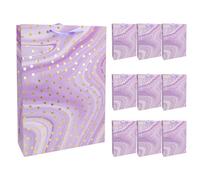 Idena 30382-10 - Pochettes cadeaux Dot, 10 pièces, pochettes cadeaux de 25 x 8 x 34,5 cm, pochettes en papier de couleur lilas à pois dorés
