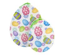 Idena 30392 - Boîte cadeau avec couvercle, 2 pièces de tailles différentes, boîtes cadeau ovales avec oeufs de Pâques