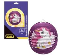 Idena 30413-Lampion, Environ 26 cm de diamètre Papier Violet avec Motif Licorne-Lanterne pour Enfant pour Saint Martin et fête Lumineuse, 30413