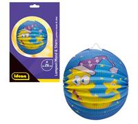 Idena 30415 30415 Lanterne pour Enfant Motif Lune et étoile Env. Ø 26 cm Lanterne en Papier Bleu avec Motif Ciel étoilé pour Saint Martin et fête Lumineuse