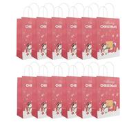 Idena 30484-12 - Pochettes cadeaux Merry Christmas, 12 pièces, pochette cadeau taille 18 x 27 cm, pochettes en papier rouge avec bonhomme de neige