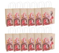 Idena 30509-12 - Pochettes cadeaux Père Noël, 12 pièces, taille 25 x 12 x 33 cm, pochettes en papier marron clair