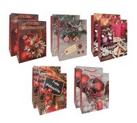 Idena 30519-10 - Pochettes cadeaux Noël, 10 pièces, Pochettes cadeaux de 33 x 41 x 10 cm, Pochettes en papier dans 5 motifs de Noël