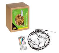 Idena 30522 - LED Zweige, Guirlande lumineuse avec 120 LED RGB en 16 couleurs de lumière, Décoration pour l'extérieur & l'intérieur, env. 2 m, 3 modes de minuterie & 7 fonctions d'éclairage