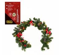 Idena 30547 - Guirlande de sapin LED avec 20 LED en blanc chaud, longueur env. 1,8 m, avec fonction minuterie 6 heures, fonctionne sur piles, décoration pour l'intérieur