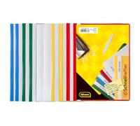 Idena 307863 - Dossier rapide pour DIN A5, en plastique, 2 x bleu/blanc/jaune/vert/rouge, 10 pièces