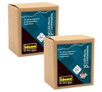 Idena 31096-2 - Micro guirlande lumineuse LED avec 30 LED multicolores, 2 pièces, avec fonction minuterie 6 heures, fonctionne sur piles, longueur env. 3,2 m, décoration de fête, décoration de Noël