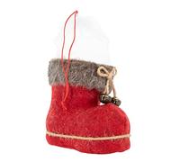 Idena 31611 - Botte de Noël avec housse en feutre et clochette, 14 x 8 x 13,5 cm, Botte de Noël à remplir, cadeau, Noël, Rouge