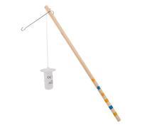 Idena 31841 - Bâton de Lanterne en Bois avec Petites Lampes LED, env. 30 cm, bâton en Bois Peint avec Crochet métallique pour lanternes, Piles incluses