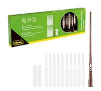 Idena 31874-10 bougies flottantes avec télécommande baguette magique, lumière LED en blanc chaud, fonctionne sur piles (11x AAA non incluses), 10 supports et fil nylon inclus