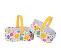 Idena 31912 - Panier de Pâques, 2 pièces, 23 x 14 cm et 20 x 12 cm, Panier de Pâques avec Anse, Panier Cadeau pour Pâques