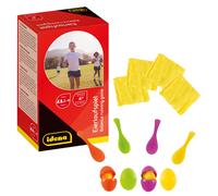 Idena 40074 - Egg and Spoon Race Kit with Yolk, Sandbags, Multicolored Eierlauf