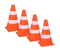 Idena 40085 - Lot de 4 cônes de signalisation en Plastique 3 ans à 99 ans pour Le Sport, l'extérieur, Le Slalom, Le Football, env. 24 x 13,5 cm, Orange, 4 Pylonen